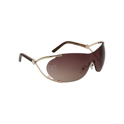 Brown visor diamante lens sunglasses